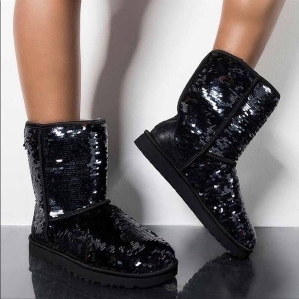 UGG Classic Short Black Sequin Boot